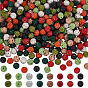 320шт 8цвета бусины из полимерной глины ручной работы со стразами, круглые