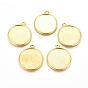 Tibetan Style Alloy Pendant Cabochon Settings, Double-sided Tray, Flat Round, Lead Free and Cadmium Free