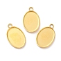 Ионное покрытие (ip) 304 подвеска из нержавеющей стали с кабошоном, чашки безель с краями, овальные