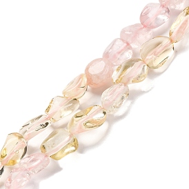 Natural Rose Quartz & Lemon Quartz Beads Strands, Nuggets, Tumbled Stone