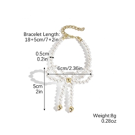 Bowknot Plastic Imitation Pearl Beaded Bracelets for Women
