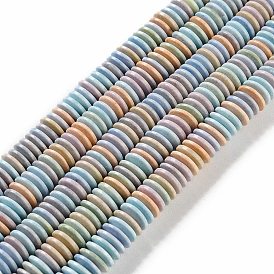 Natural Rainbow Alashan Agate Beads Strands, Dyed, Disc, Heishi Beads