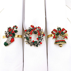 Hotel Christmas boots snowman sleigh bells diamond napkin buckle napkin ring mouth cloth napkin ring