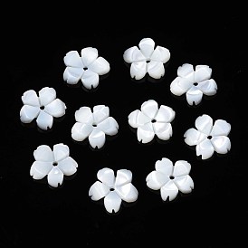 Perles naturelles de coquillages blancs, perles en nacre, fleur