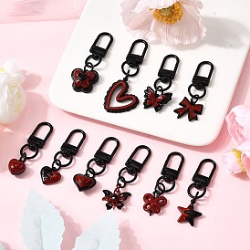 10 шт. красные и черные подвесные украшения из сплава с двойным экраном, разнообразные