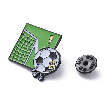 Black Alloy Brooches, Football Enamel Pins, for Backpack Clothes