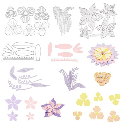Flower Frame Carbon Steel Cutting Dies Stencils, for DIY Scrapbooking/Photo Album, Decorative Embossing DIY Paper Card