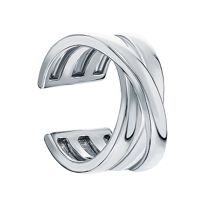 Clip para oreja sin perforación de plata de estilo geométrico simple tendencia de moda