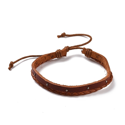 Многожильных браслеты, штабелируемые браслеты, с искусственной кожей, вощеный хлопок шнур, деревянный шарик, конопляные веревки и скорлупы кокосового ореха