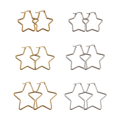 Крюк из нержавеющей стали серьги, звезда