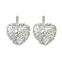 Латунные микропаве прозрачные подвески с фианитом, без кадмия и без свинца, сердце