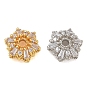 Brass Micro Pave Cubic Zirconia Bead Caps, Flower, Rack Plating, Long-Lasting Plated, Cadmium Free & Lead Free