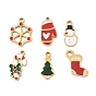 Рождество 304 эмалированные подвески из нержавеющей стали, золотые