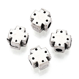 Сплавочные овальные бусины тибетского стиля , крестик