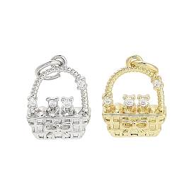 Латунные микро проложить кубического циркония подвески, корзины прелести, долговечный, стойки покрытие, без свинца и без кадмия, ионное покрытие (ip), с целью перехода в кольце