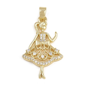 Латунные микро проложить кубического циркония подвески, прелести девушки, долговечный, стойки покрытие, без свинца и без кадмия