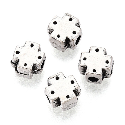 Сплавочные овальные бусины тибетского стиля , крестик