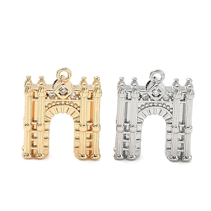 Латунные микропаве прозрачные подвески с фианитом, украшения триумфальной арки