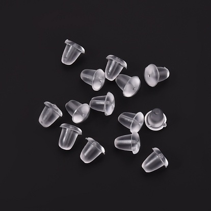200Pcs Plastic Ear Nuts, Soft Clear Earring Backs Safety Bullet Clutch Stopper, Clear