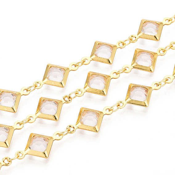 Латунные ромбозвенные цепи, со стеклом, пайки, с катушкой, долговечный, золотые