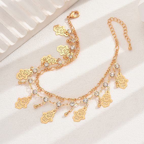 Браслеты из латуни со стразами в богемном стиле, женские украшения для летнего пляжа, ладонь