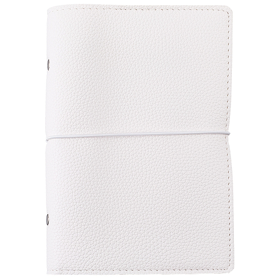 Rectangle PU Leather 6-Ring Binder Planner, Refillable Organizer with Card Slots