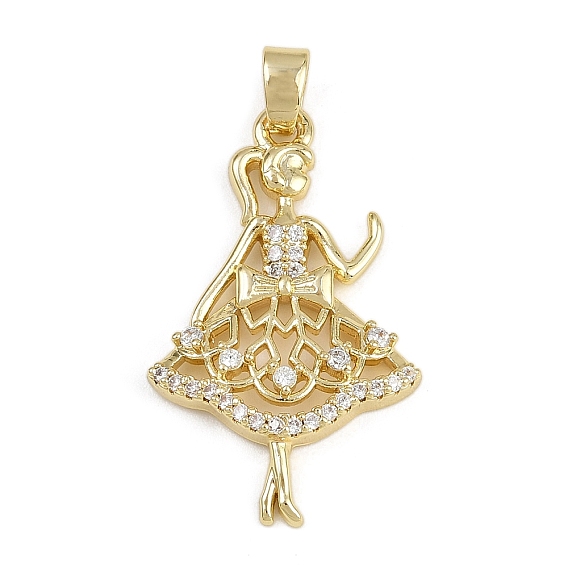 Латунные микро проложить кубического циркония подвески, прелести девушки, долговечный, стойки покрытие, без свинца и без кадмия