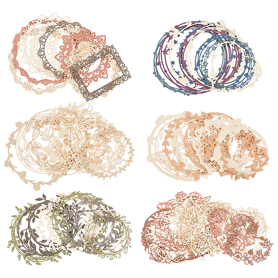 6 наборы 6 стили бумажные самоклеящиеся наклейки, украшение из цветов своими руками