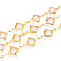 Латунные ромбозвенные цепи, со стеклом, пайки, с катушкой, долговечный, золотые
