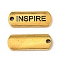 Tibetan Style Alloy Rectangle Pendants, Inspirational Message Pendants, with Word Inspire, Cadmium Free & Lead Free
