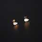 Opalite Teardrop Stud Earrings, 304 Stainless Steel Earrings