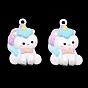 Baking Paint Alloy Charms, Unicorn Charms