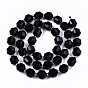 Natural Black Onyx Beads Strands, Round, Faceted
