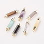 Natural Gemstone Links/Connectors, with Brass Findings, Column