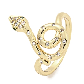 Женское кольцо из змеиной латуни с микропаве и кубическим цирконием, долговечный