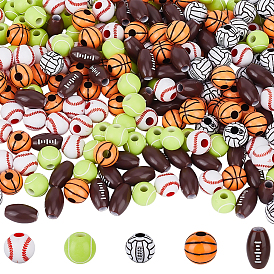 300 шт 5 стили ремесленного стиля акриловые бусины, спортивные бусы, разнообразные