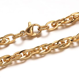 304 Stainless Steel Rope Chain Bracelets, with Lobster Clasps, 215x4mm