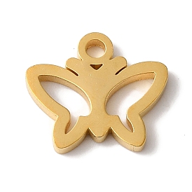 PVD Vacuum Plating 304 Stainless Steel Charms, Laser Cut, Butterfly Charms