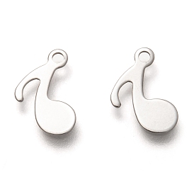 201 Stainless Steel Charms, Laser Cut, Musical Note