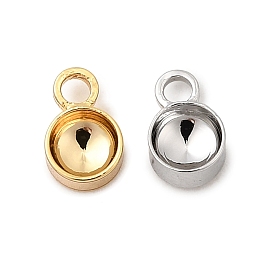 Плоские круглые подвески со стразами из латуни, без никеля 