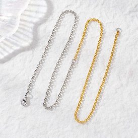 3мм двухцветные 304 ожерелья из нержавеющей стали с цепочкой «роло»