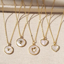 Кулон из натуральной раковины, латунная цепочка., регулируемые слайдерные ожерелья для женщин, золотые, цвет морской раковины