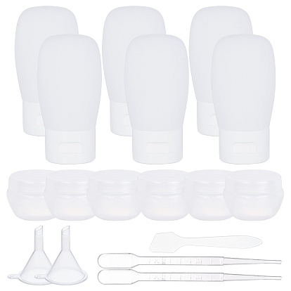DIY Cosmetics Bottles Sets, with Plastic Squeeze Bottles & Mushroom Cosmetics Cream Jar & Funnel Hopper & Dropper & Stick