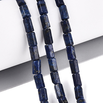 Naturales lapis lazuli teñidos perlas hebras, prisma hexagonal