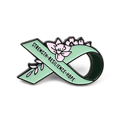 Лента с символом силы, стойкости и надежды с эмалированными булавками в виде цветка, булавки для лацканов из сплава для одежды рюкзака