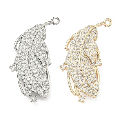 Перьевая латунь микропаве кубический цирконий усилитель укорачиватель застежек, подвеска навесная навесная, с петлей