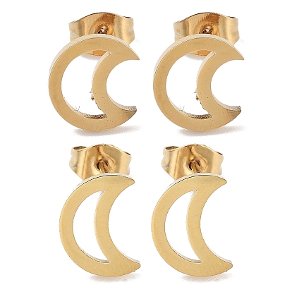 Вакуумное покрытие pvd 304 серьги-гвоздики из нержавеющей стали для женщин, полая луна