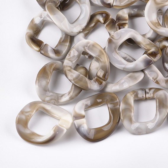 Acrylic Linking Rings, Quick Link Connectors, For Curb Chains Making, Imitation Gemstone Style, Twist