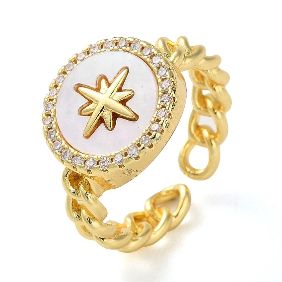 Покрытие стойки латунь микро паве цирконий открытые манжеты кольца, без кадмия, без никеля и без свинца, с оболочкой, звезда