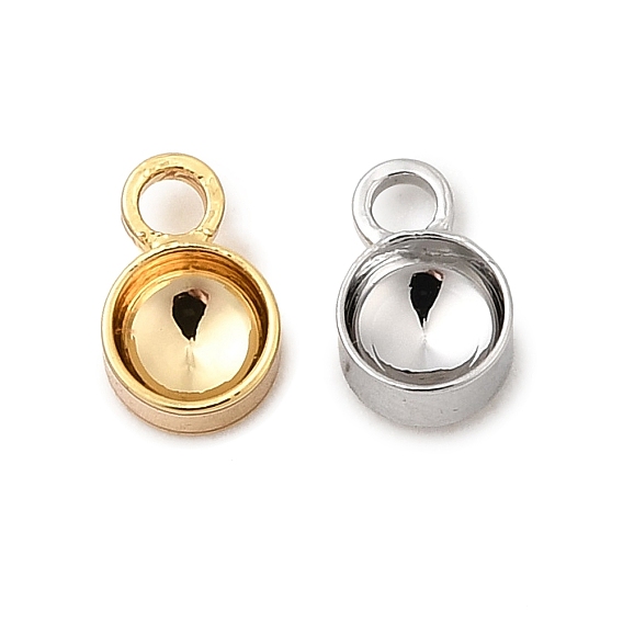 Плоские круглые подвески со стразами из латуни, без никеля 